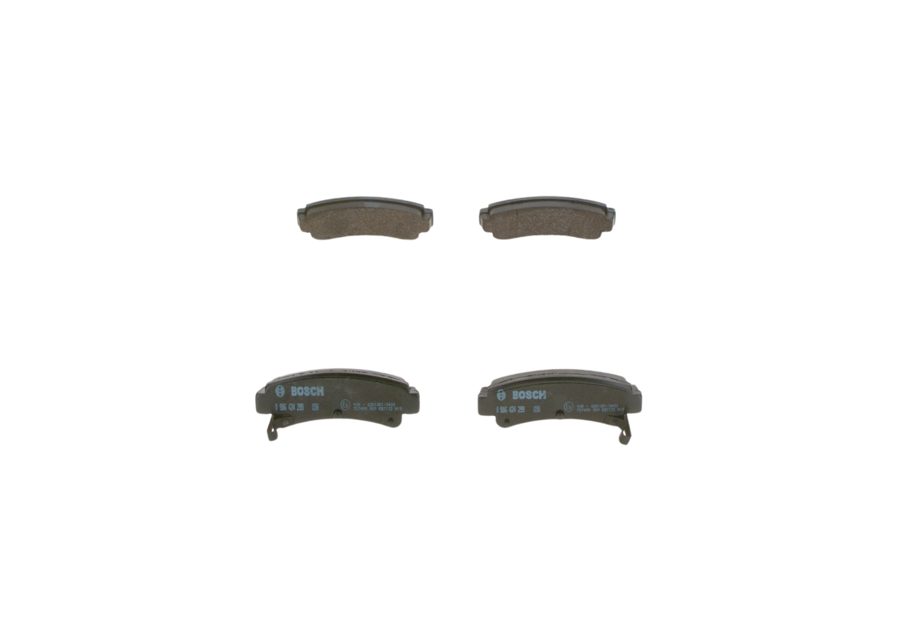 BOSCH 0 986 424 299 Τακάκια φρένων NISSAN Sunny III Hatchback (N14) 1.6 i 16V 102 PS Βενζίνη 1992