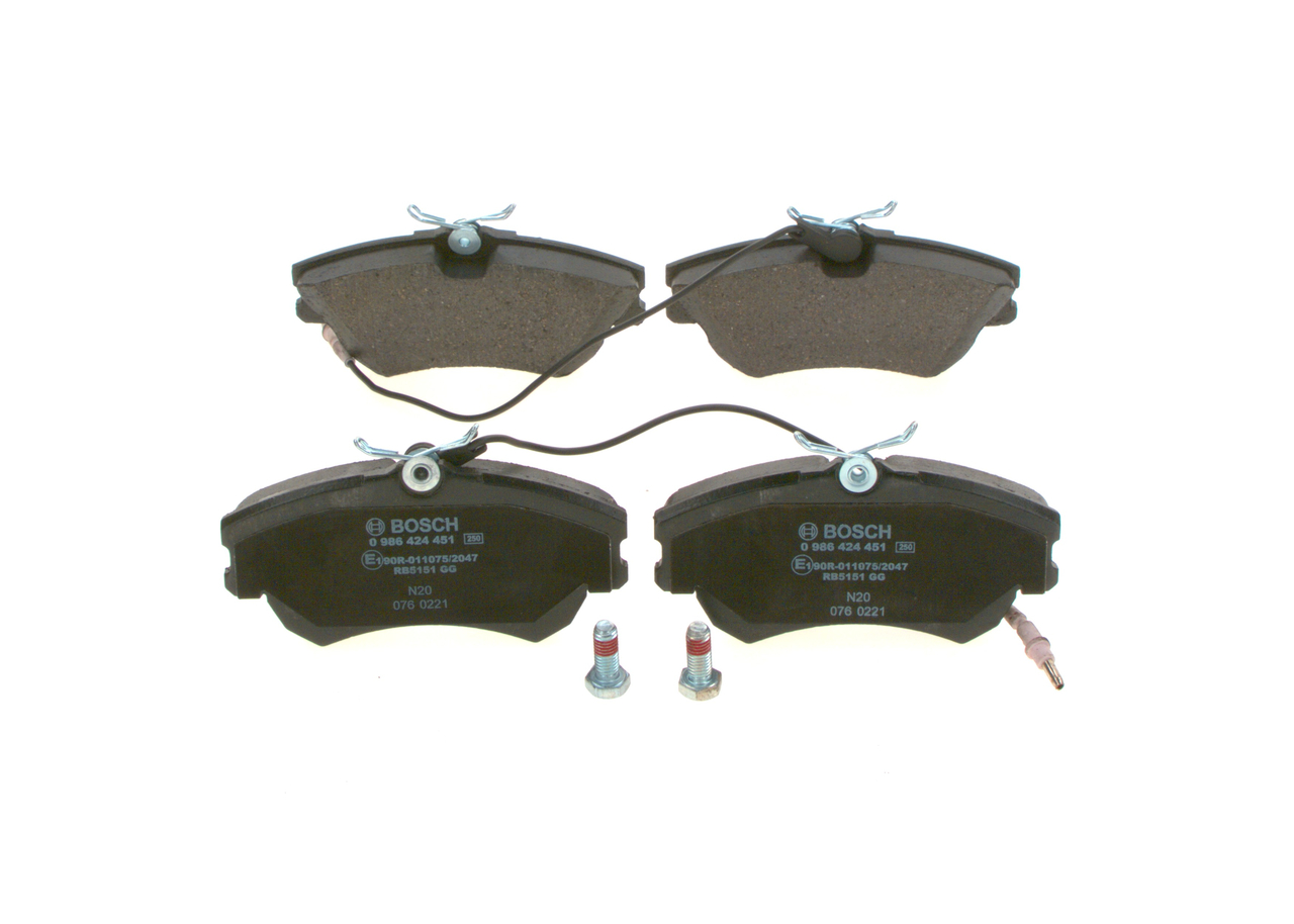 Stabdžių trinkelių rinkinys, diskinis stabdys BOSCH RENAULT ESPACE 0 986 424 451