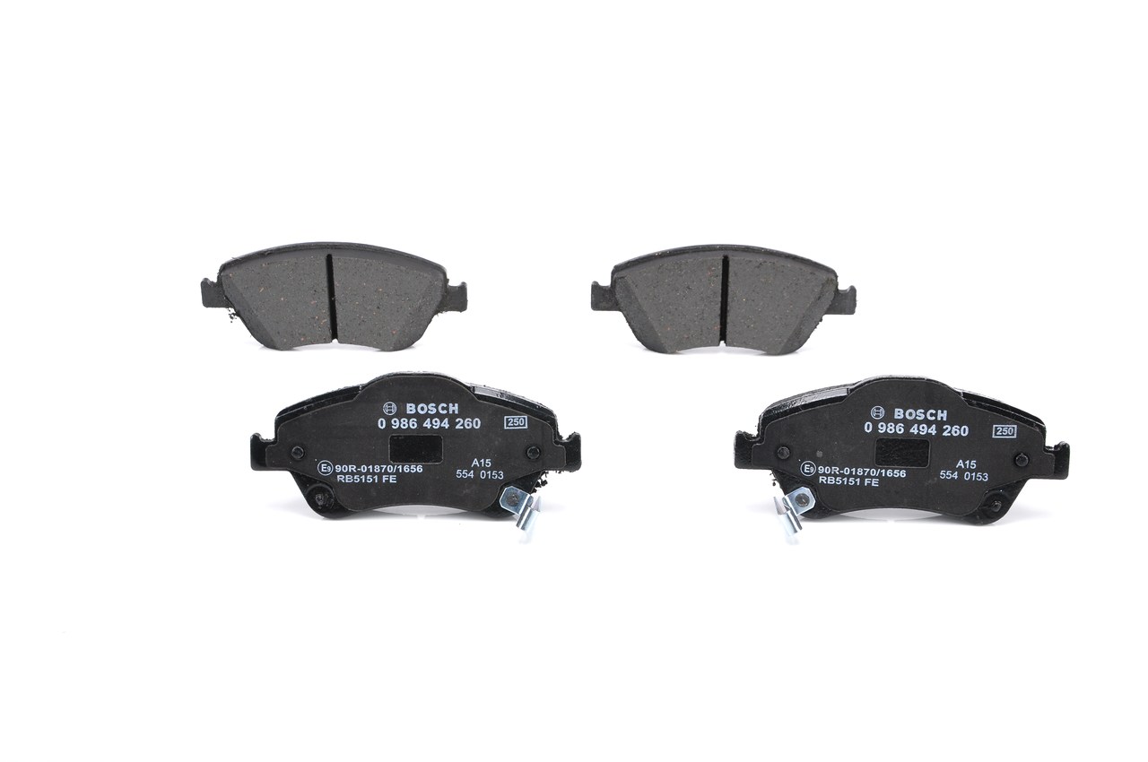 Stabdžių kaladėlės BOSCH TOYOTA AURIS 0 986 494 260