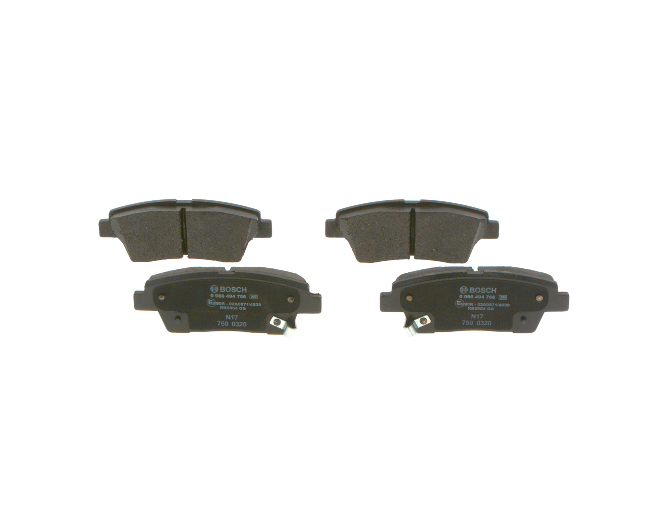 Stabdžių trinkelės BOSCH HYUNDAI GENESIS 0 986 494 766