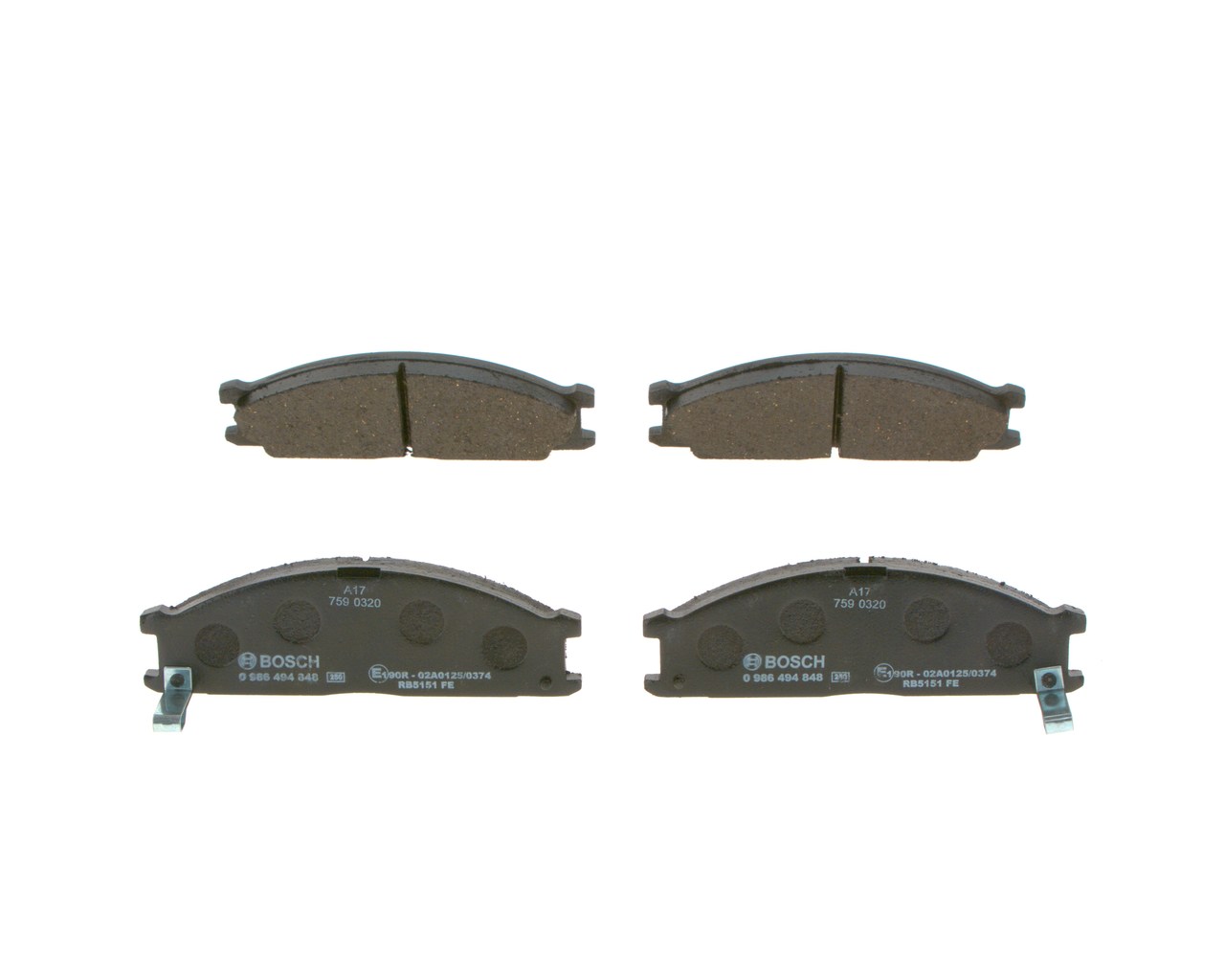 BOSCH 0 986 494 848 Bremseklodser NISSAN PICK UP pris