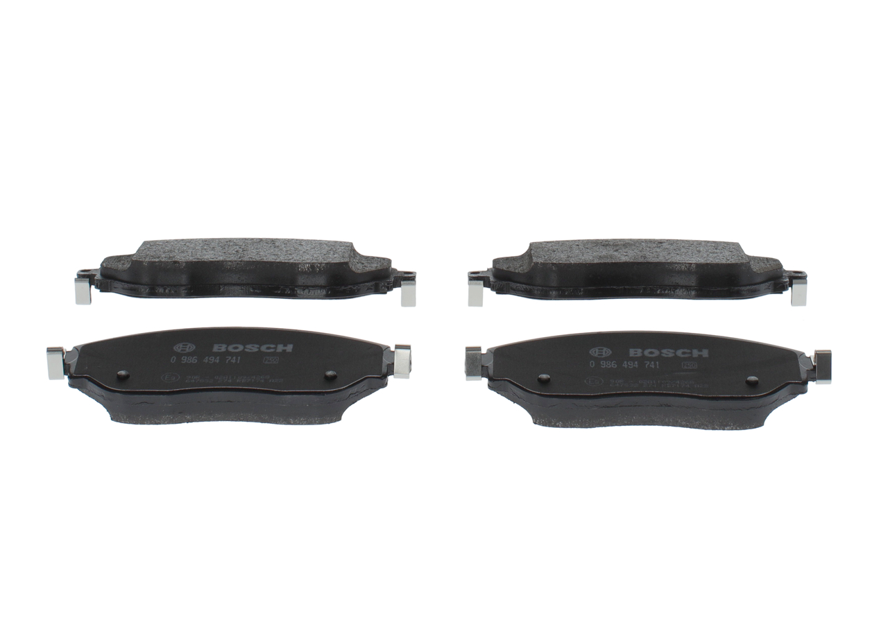 Remblokkenset voor schijfrem BOSCH NISSAN QASHQAI 0 986 494 741