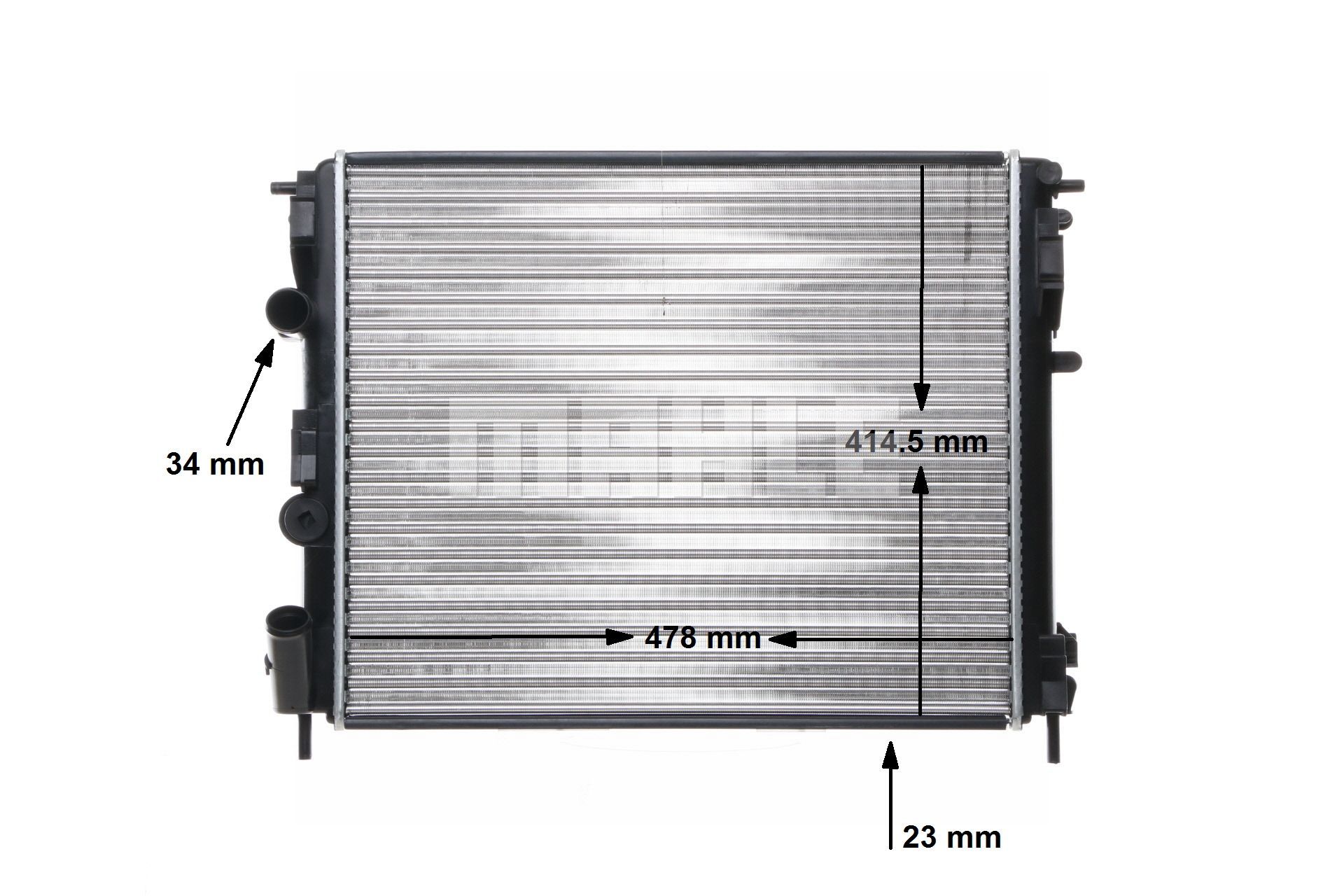 MAHLE ORIGINAL CR 35 000S Radiatorius / dalys Renault Clio 2 1.2 16V (BB05, BB0W, BB11, BB27, BB2T, BB2U, BB2V, CB05,... 75 AG benzinas 2009