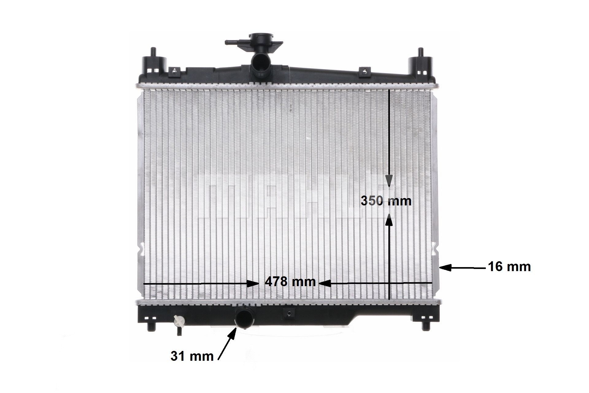 MAHLE ORIGINAL CR 539 000S Ψυγείο νερού Toyota Yaris Mk1 1.3 (SCP12_, SCP13_) 87 PS Βενζίνη 2005