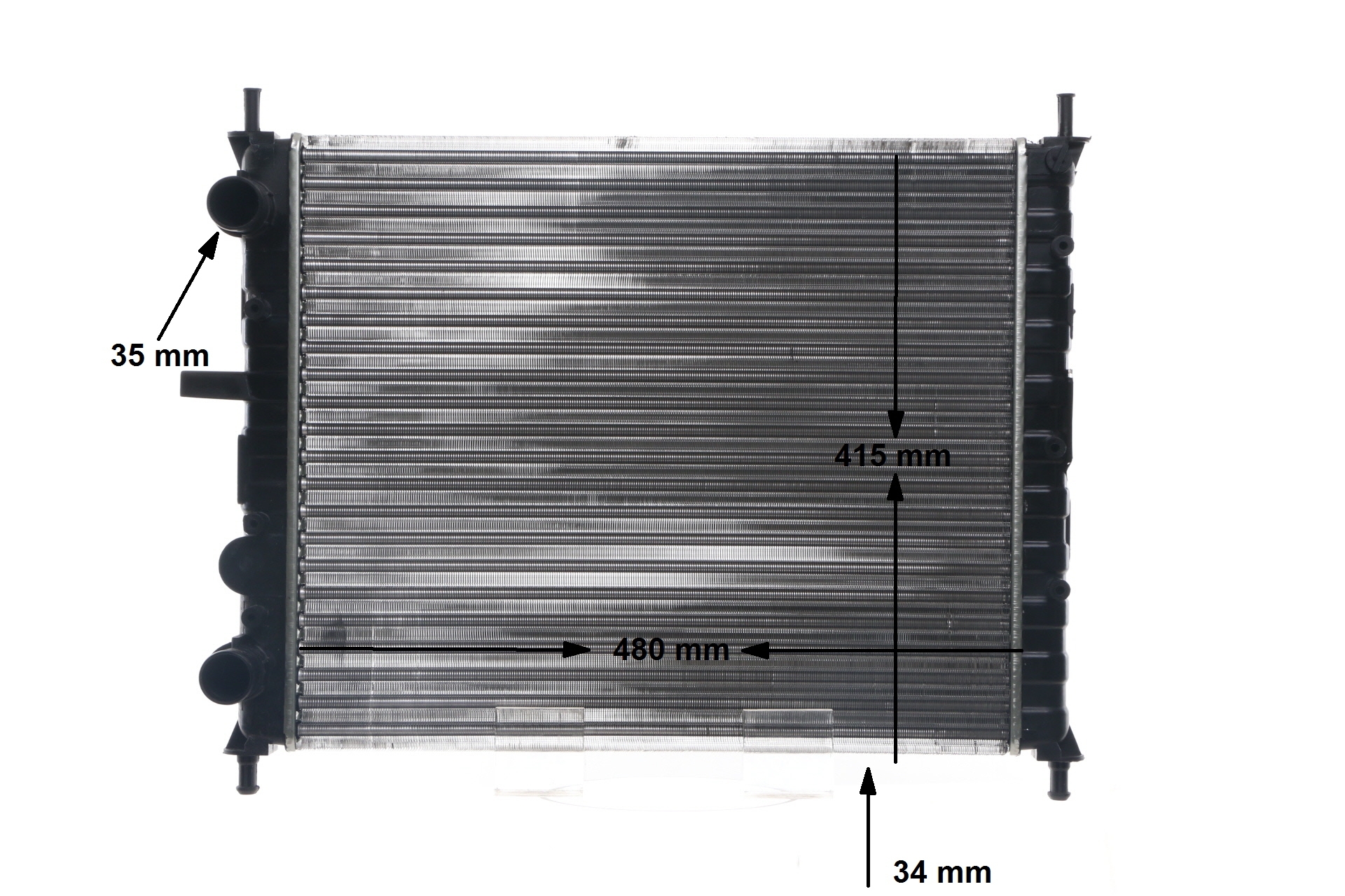 MAHLE ORIGINAL CR 631 000S Ψυγείο νερού Fiat Multipla 186 1.6 Natural Power (186AGB1A05) 105 PS Βενζίνη/φυσικό αέριο (CNG) 2009