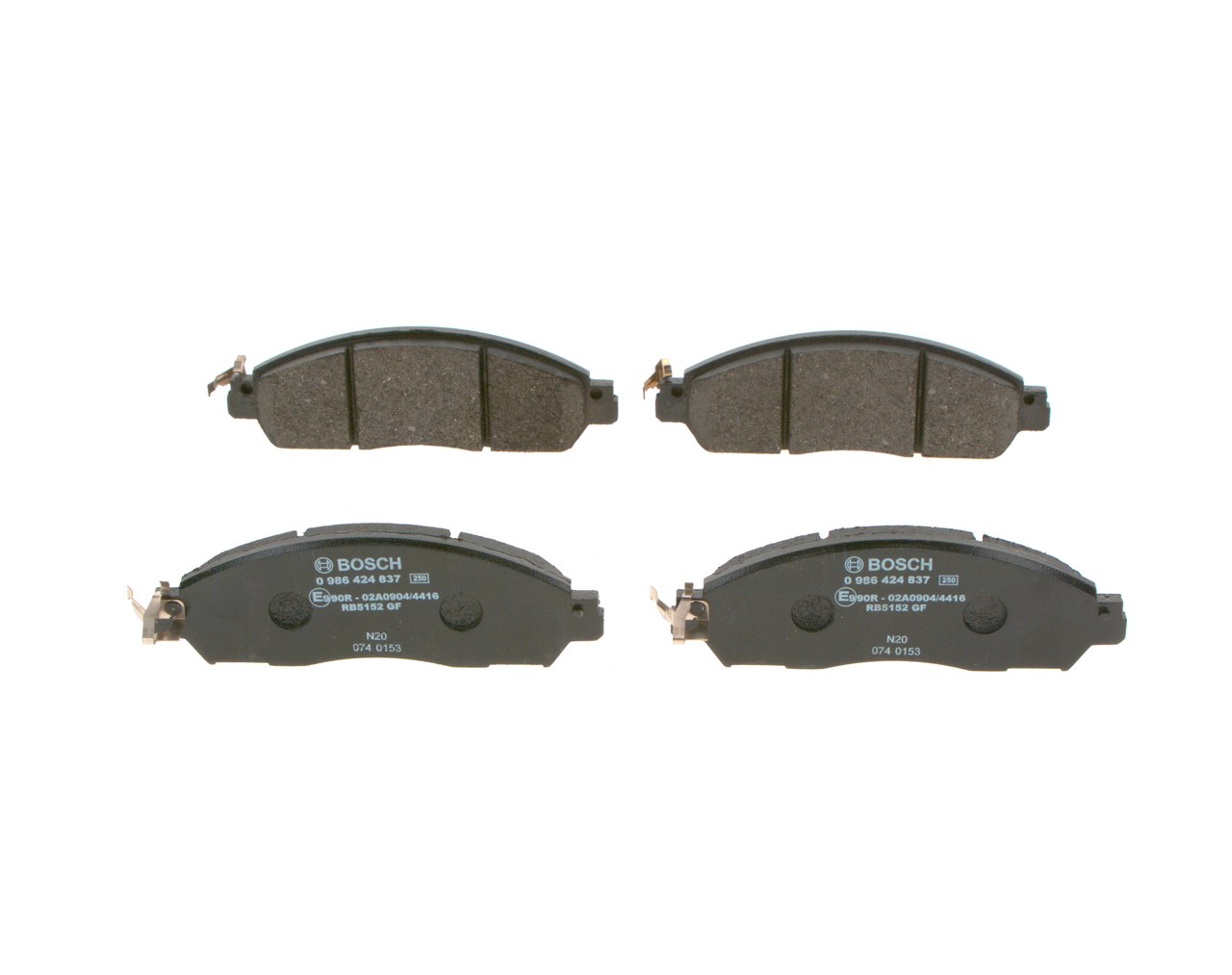 Remblokkenset voor schijfrem BOSCH NISSAN NAVARA 0 986 424 837