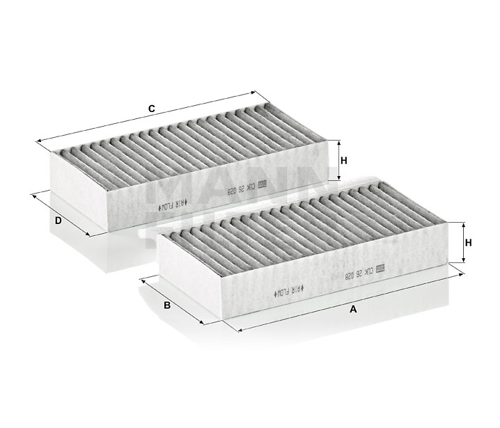 MANN-FILTER CUK 26 028-2 Innenraumfilter MERCEDES-BENZ ML-Klasse 2004