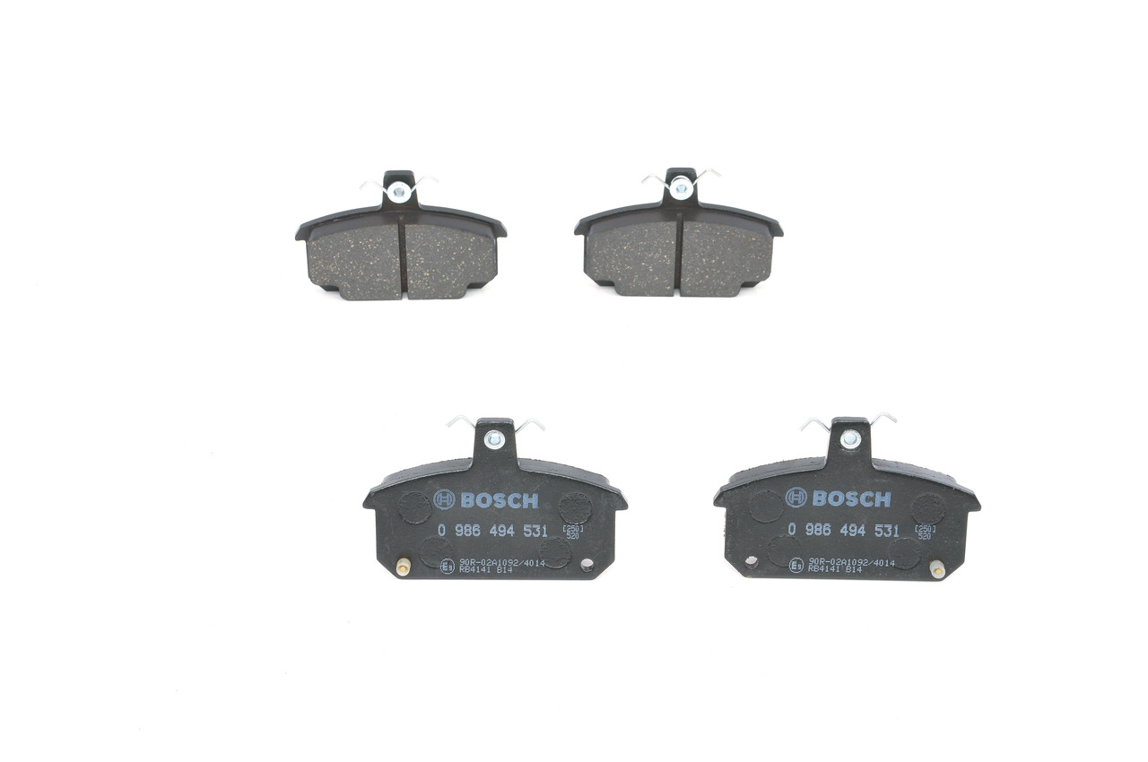 BOSCH 0 986 494 531 Pastiglie dei freni RENAULT 12 Station Wagon 1.3 54 CV Benzina 1971