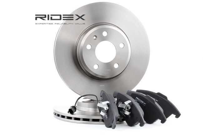 RIDEX 3405B0143 Stabdžių diskai ir kaladėlės Audi A4 B8 Avant 1.8 TFSI quattro 170 AG benzinas 2013