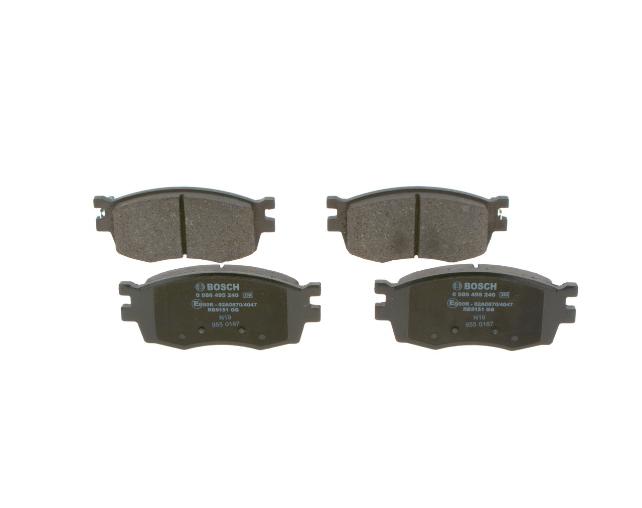 BOSCH 0 986 495 240 Pastiglie dei freni Hyundai i20 PB 1.2 84 CV Benzina 2013