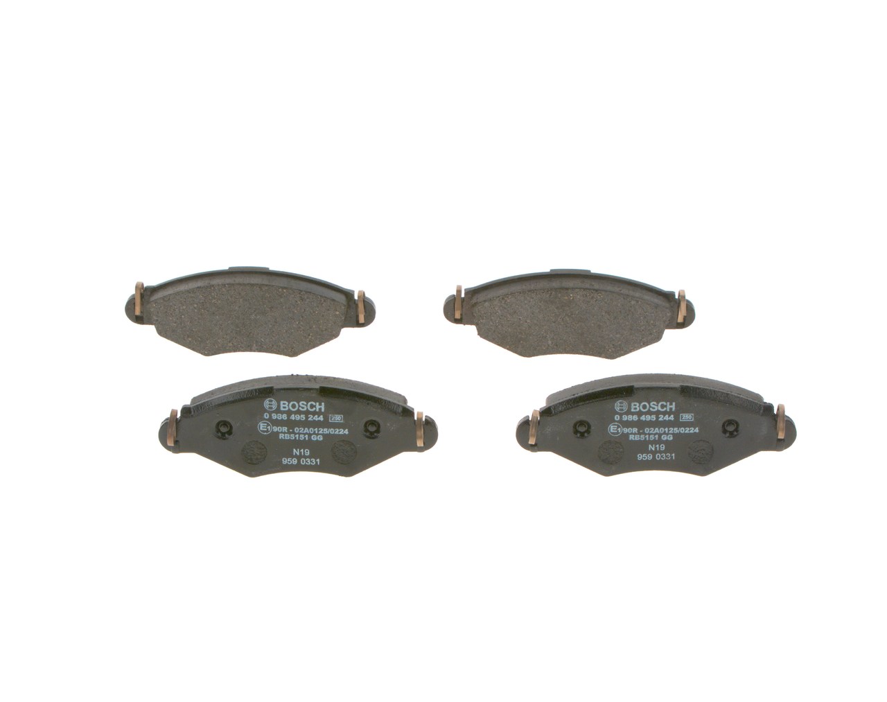 Takajarrupalat ja etujarrupalat BOSCH PEUGEOT 206 0 986 495 244