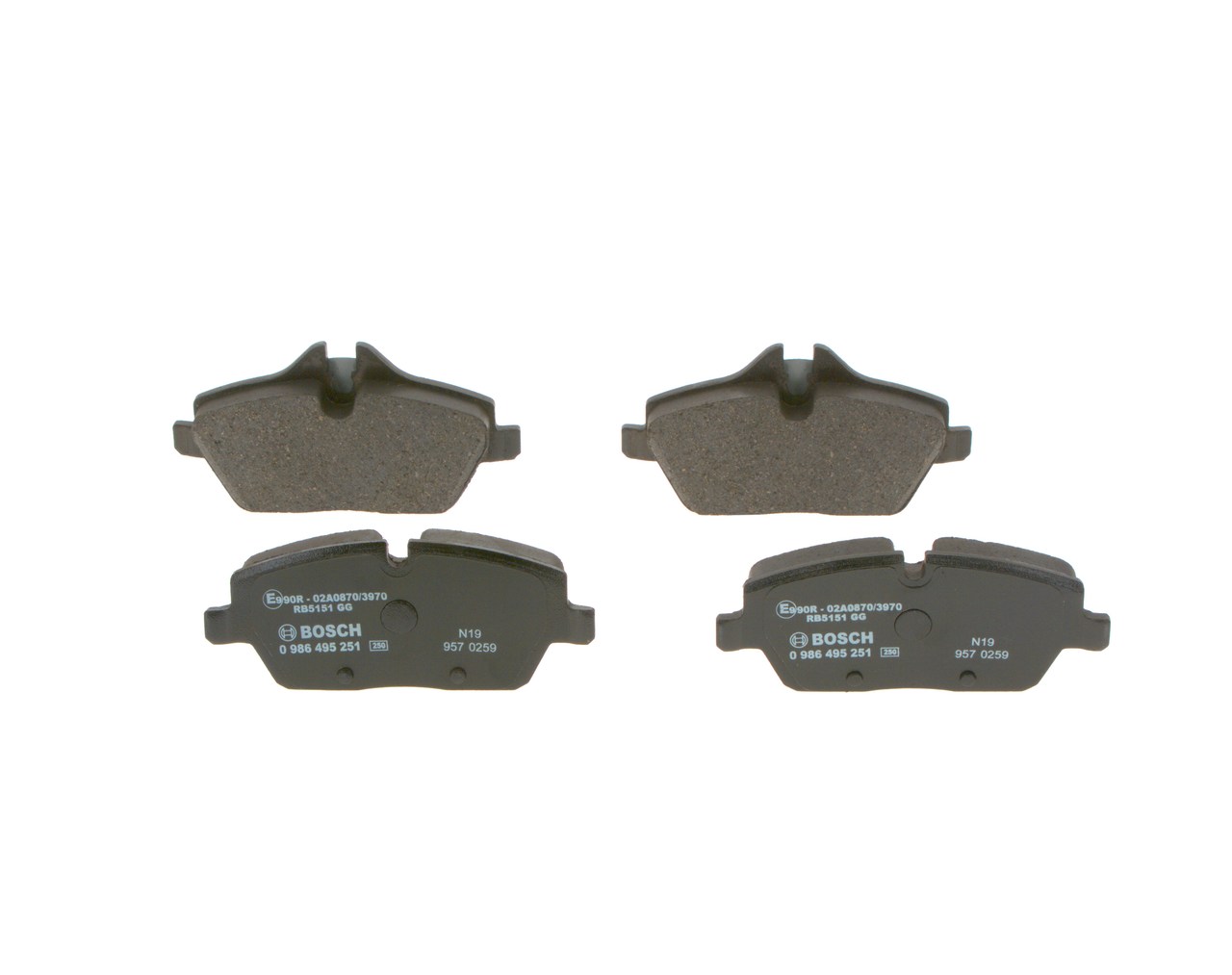 Stabdžių trinkelių rinkinys, diskinis stabdys BOSCH BMW 2 Serija 0 986 495 251