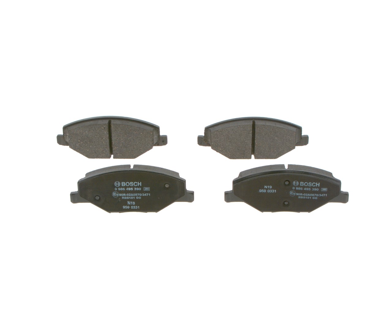 BOSCH 0 986 495 390 remblokken 6RU 698 151 B