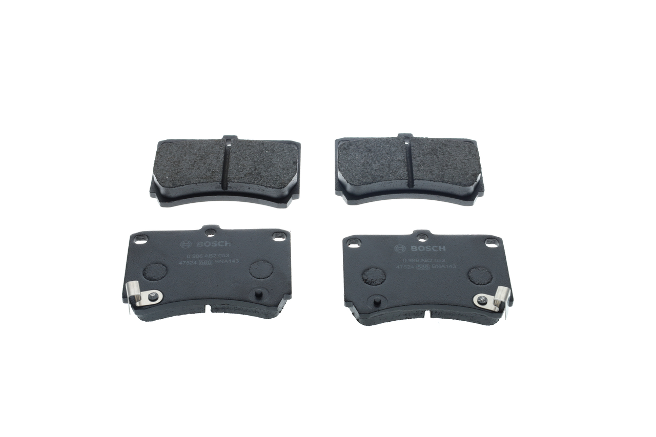 BOSCH 0 986 AB2 053 Pastiglie dei freni Mazda Demio DW 1.3 i 16V (DW3W) 83 CV Benzina 2002
